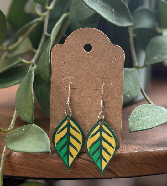 Hoya Polyneura Inner Variegated Earrings – Plant Lover Gift, Houseplant Jewelry, Lightweight Botanical Earrings, Hoya Plant Accessories