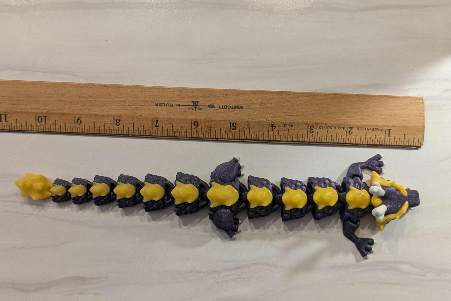 Whimsical Wiggly Dragon 3D Printed Articulated Fidget Toy Fun Gift - Gathering Moss