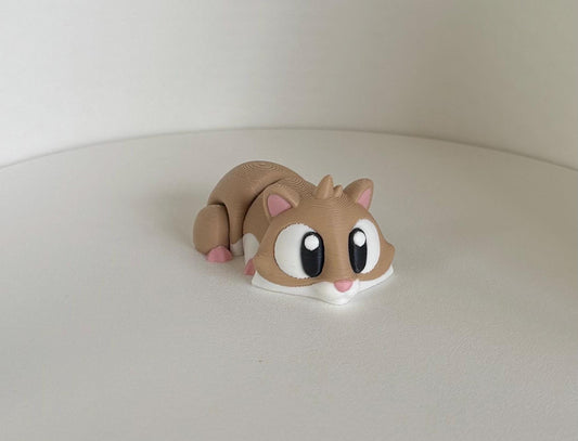 Adorable Articulated Hamster – 3D Printed Fidget Toy / Classroom Desk Buddy - Gathering Moss