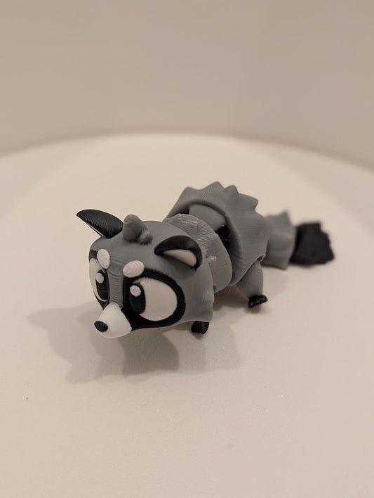 Adorable Articulated Raccoon – 3D Printed Fidget Toy / Classroom Desk Buddy - Gathering Moss