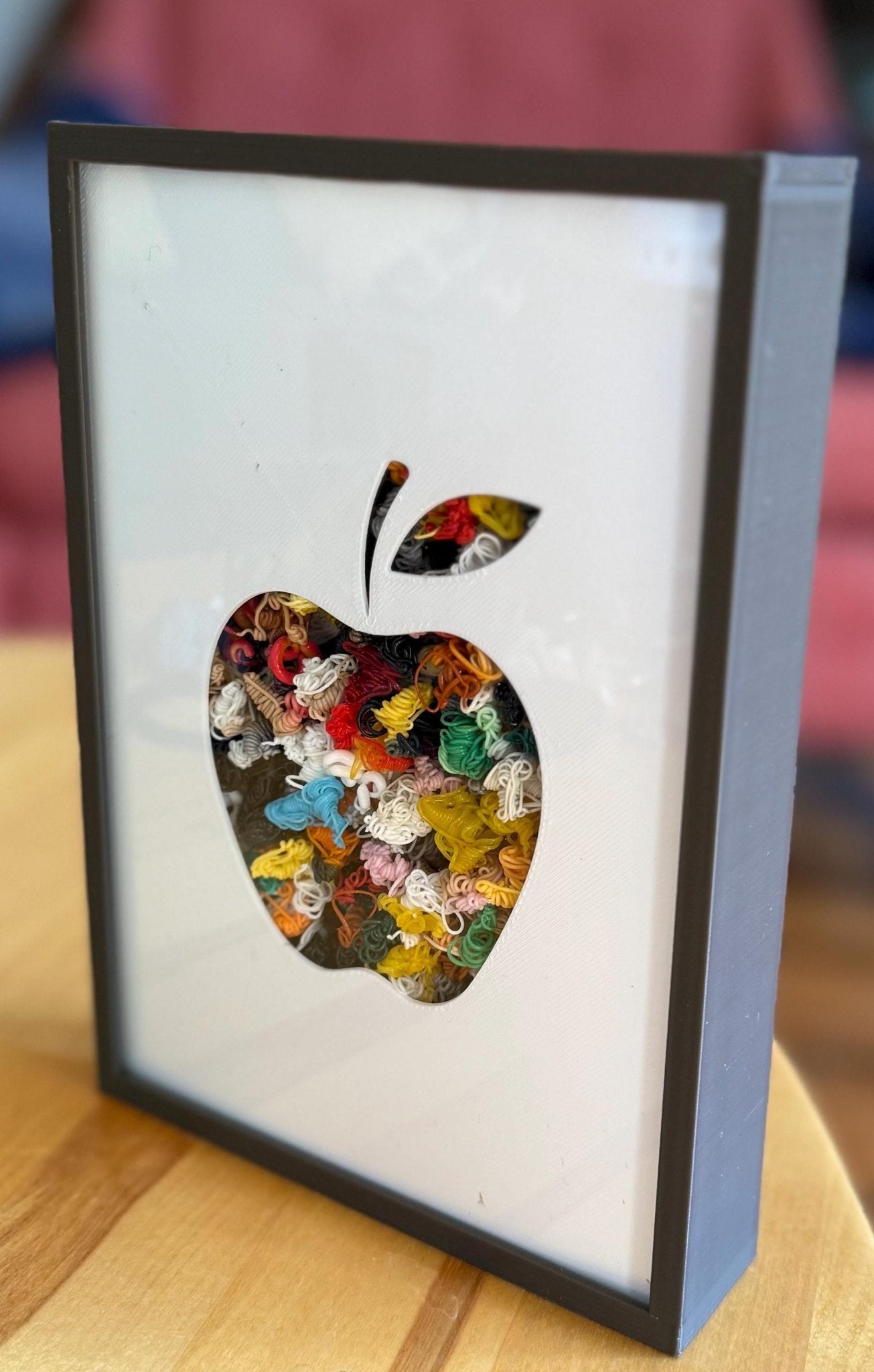 Apple Silhouette Shadow Box – 5x7 Teacher Desk Decor - Gathering Moss