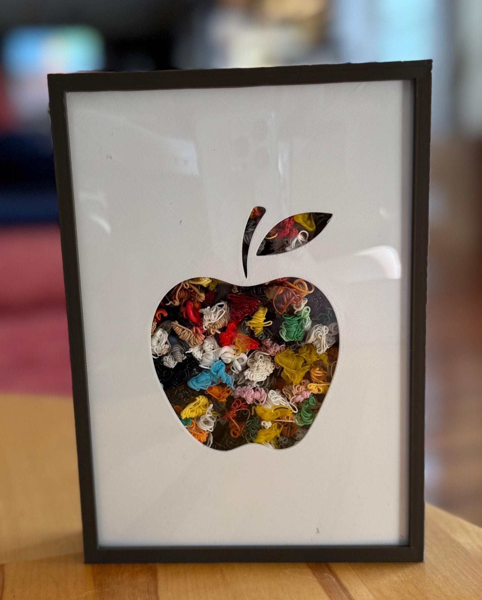 Apple Silhouette Shadow Box – 5x7 Teacher Desk Decor - Gathering Moss