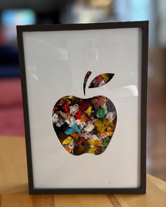 Apple Silhouette Shadow Box – 5x7 Teacher Desk Decor - Gathering Moss