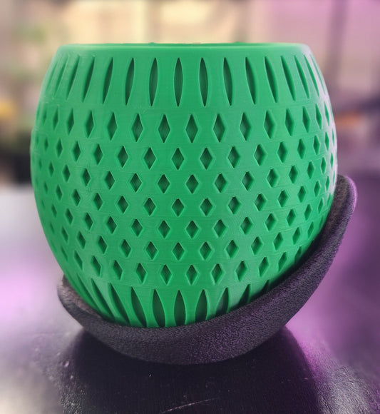 Orbit 3" 3D Printed Planter pot with wraparound tray - Gathering Moss