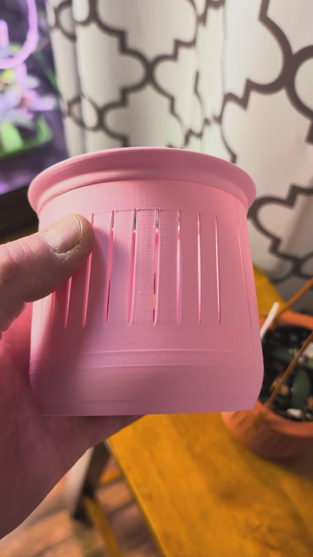 The Lynn – 3.75” Hanging Planter with Built-In Plant Tag Holder & Water Reserve 3D Printed Planter for Small Plants / Rare Tropicals